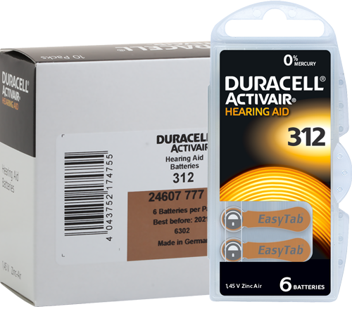 Duracell Activair 312 / PR41 Baterie do aparatów słuchowych 1,45V